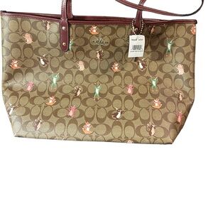 Coach Party Animals Reversible City Tote NWT